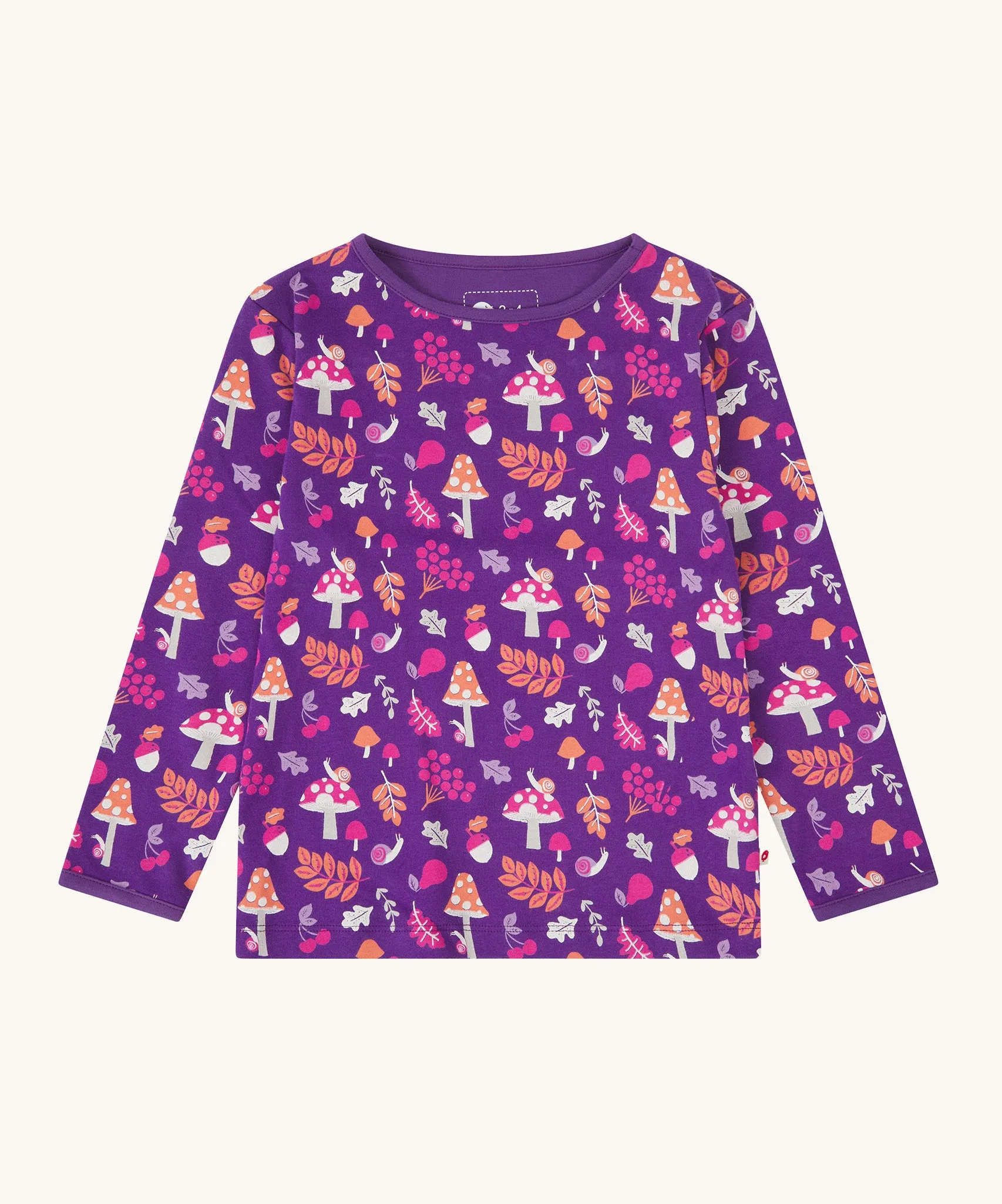 Piccalilly Woodland Treasures Long Sleeve Fitted Top