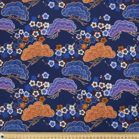 Retro Series The Oriental Artistic Conception Blue Cotton Prints