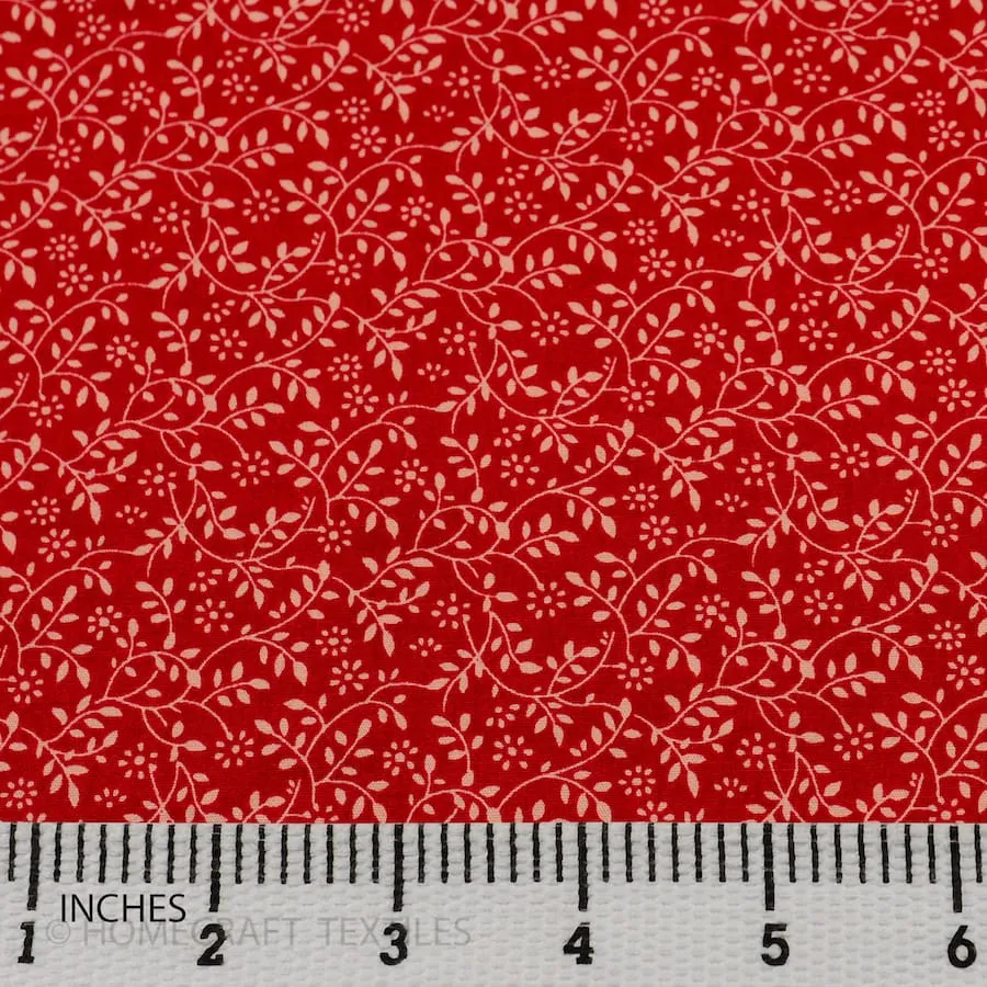 Scarlet Vine Flutter Cotton Print