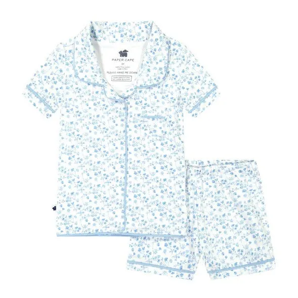 Short Sleeve Classic Pajamas - Blue Floral