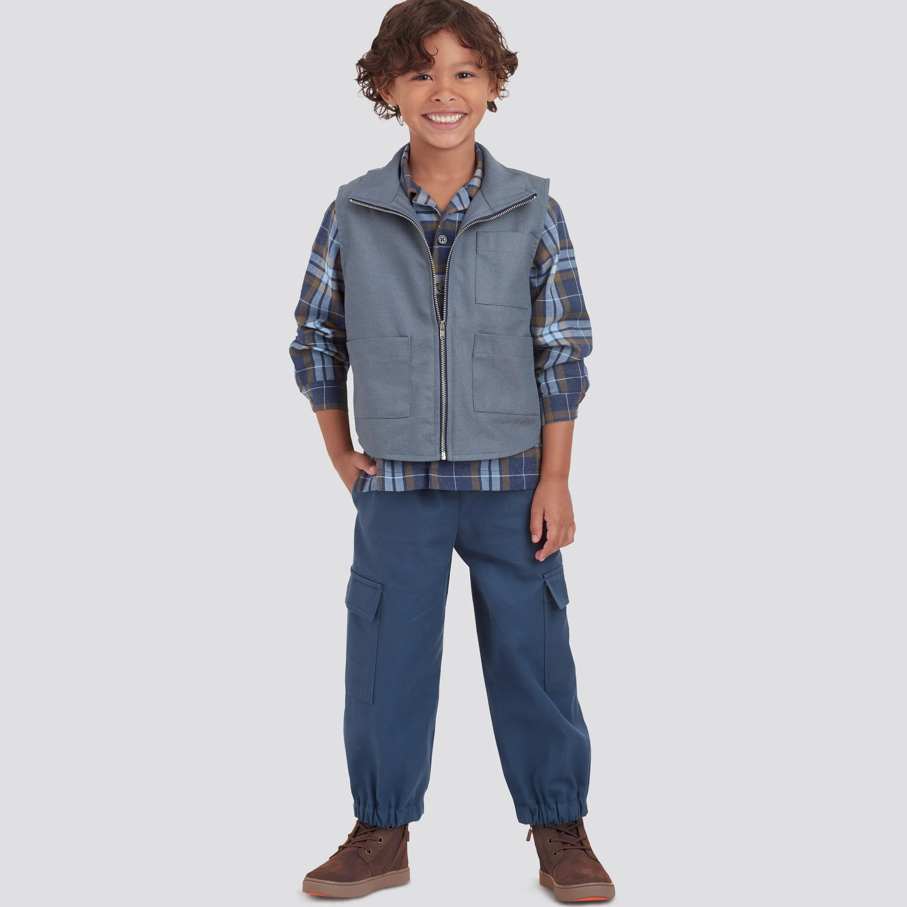 Simplicity Pattern S9201 Children's & Boys' Shirt, Vest & Pull-On Pants