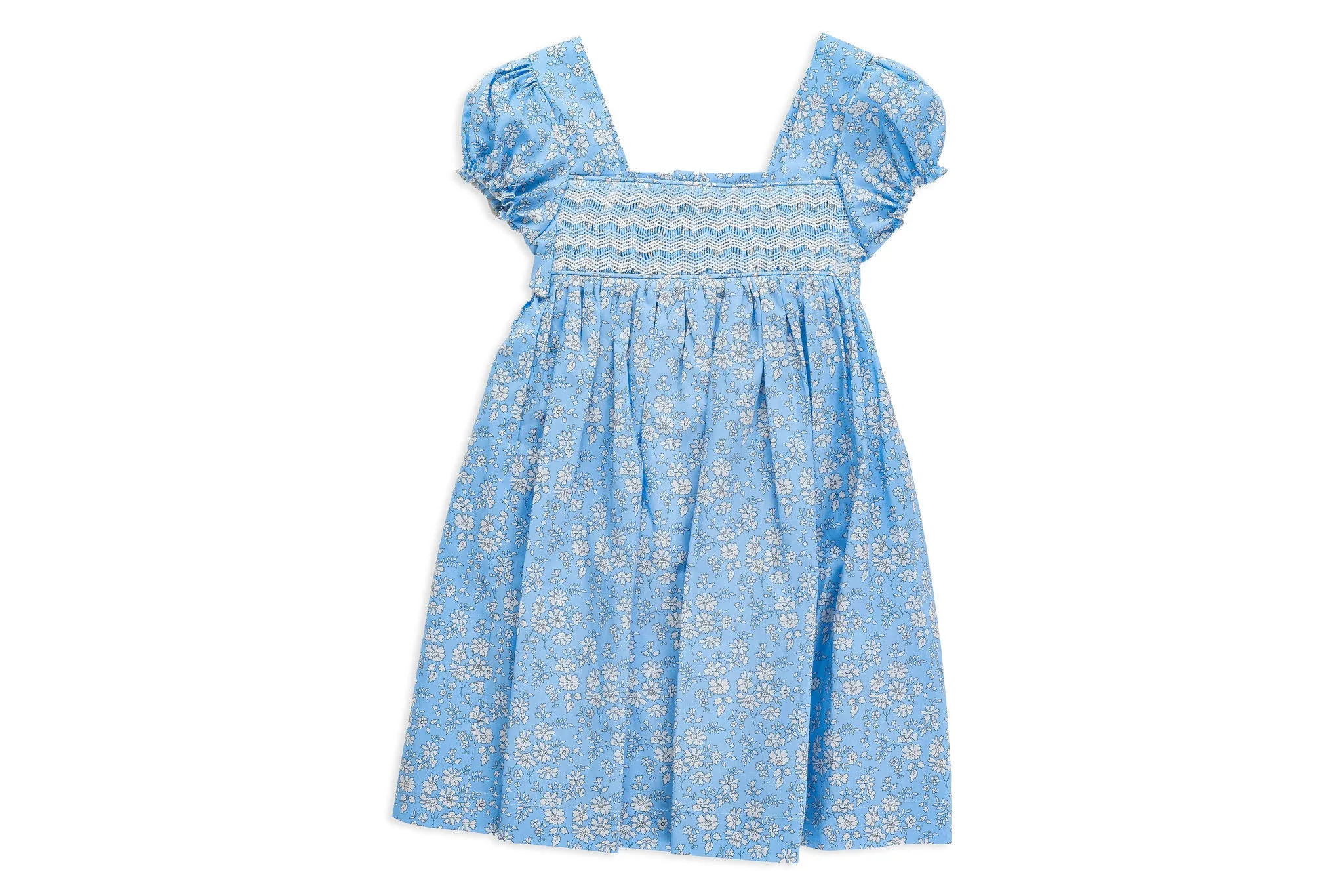 Smocked Dress with Puffed Sleeves in Liberty Fabric