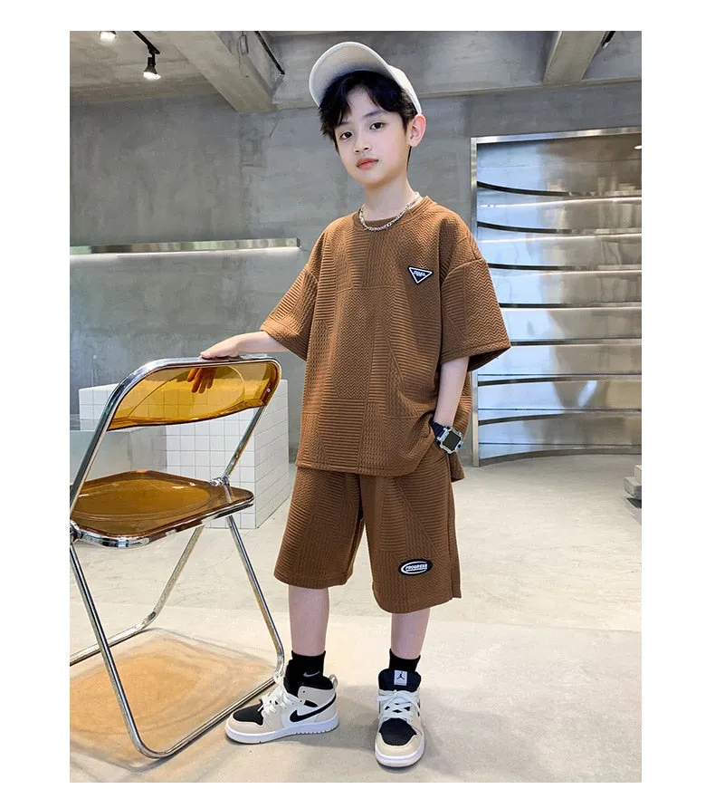 Summer Boys Casual Cooling Sport Shirt-Shorts