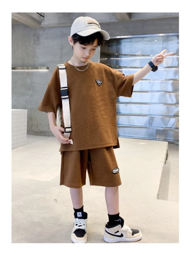 Summer Boys Casual Cooling Sport Shirt-Shorts