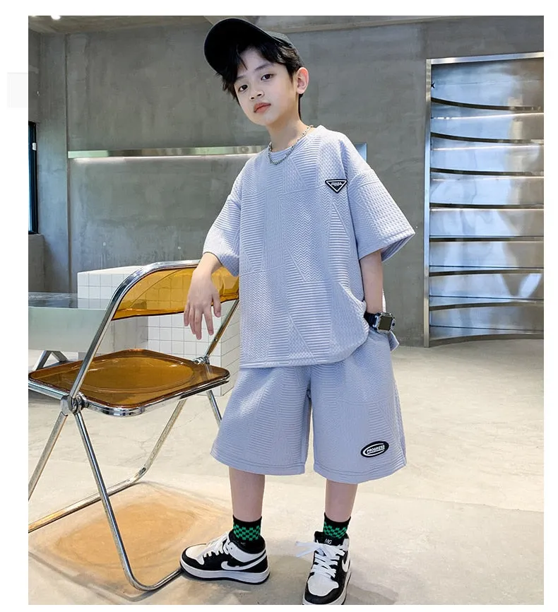 Summer Boys Casual Cooling Sport Shirt-Shorts