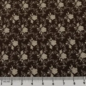 Umber Rose Vines Floral Cotton Print