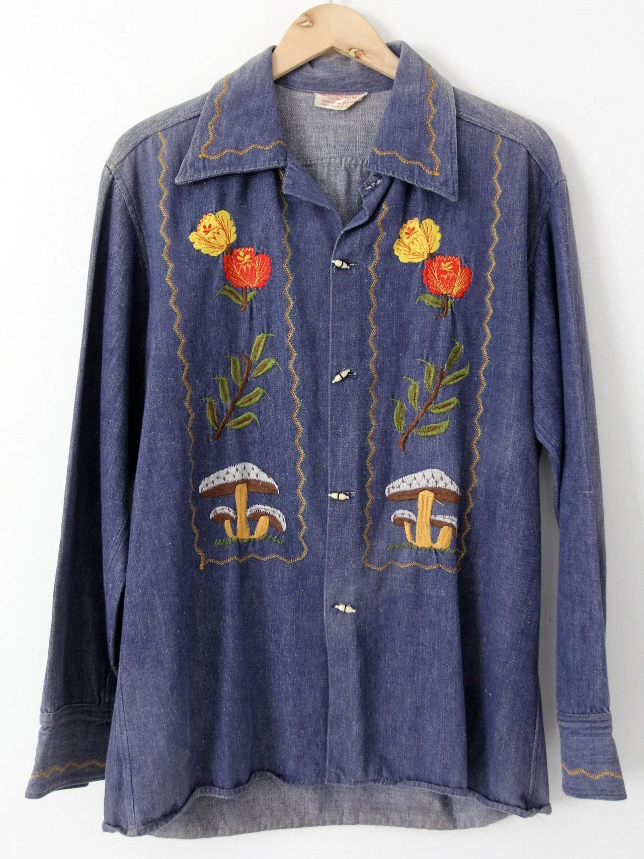 vintage 70s hippie denim shirt