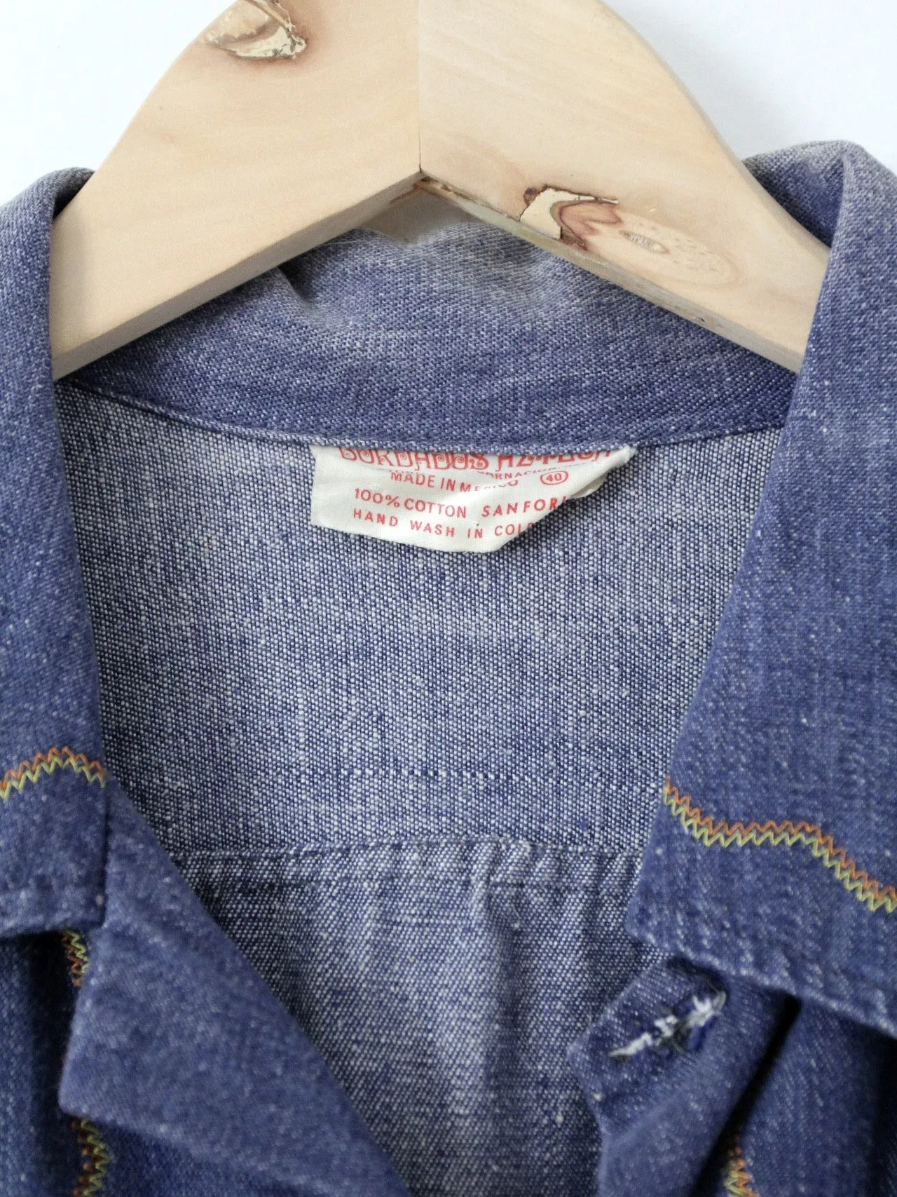 vintage 70s hippie denim shirt