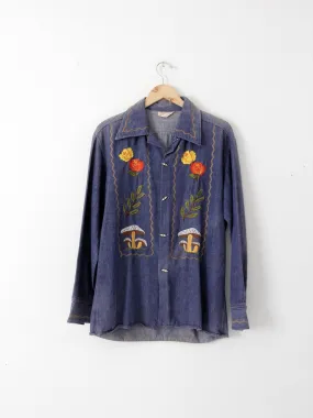 vintage 70s hippie denim shirt